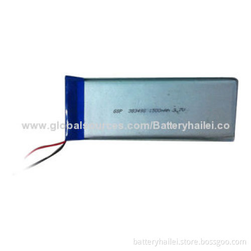 GSP383498 Lithium Polymer Battery Cell, 3.7V, 1,500mAh, for Wireless keyboards, UN/UL Mark